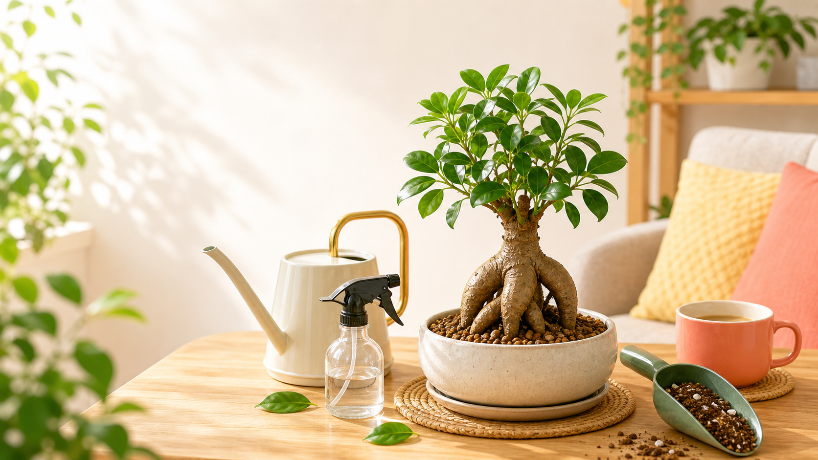 観葉植物の幹がしわしわになる原因|水切れ・根腐れ・寒さの見分け方