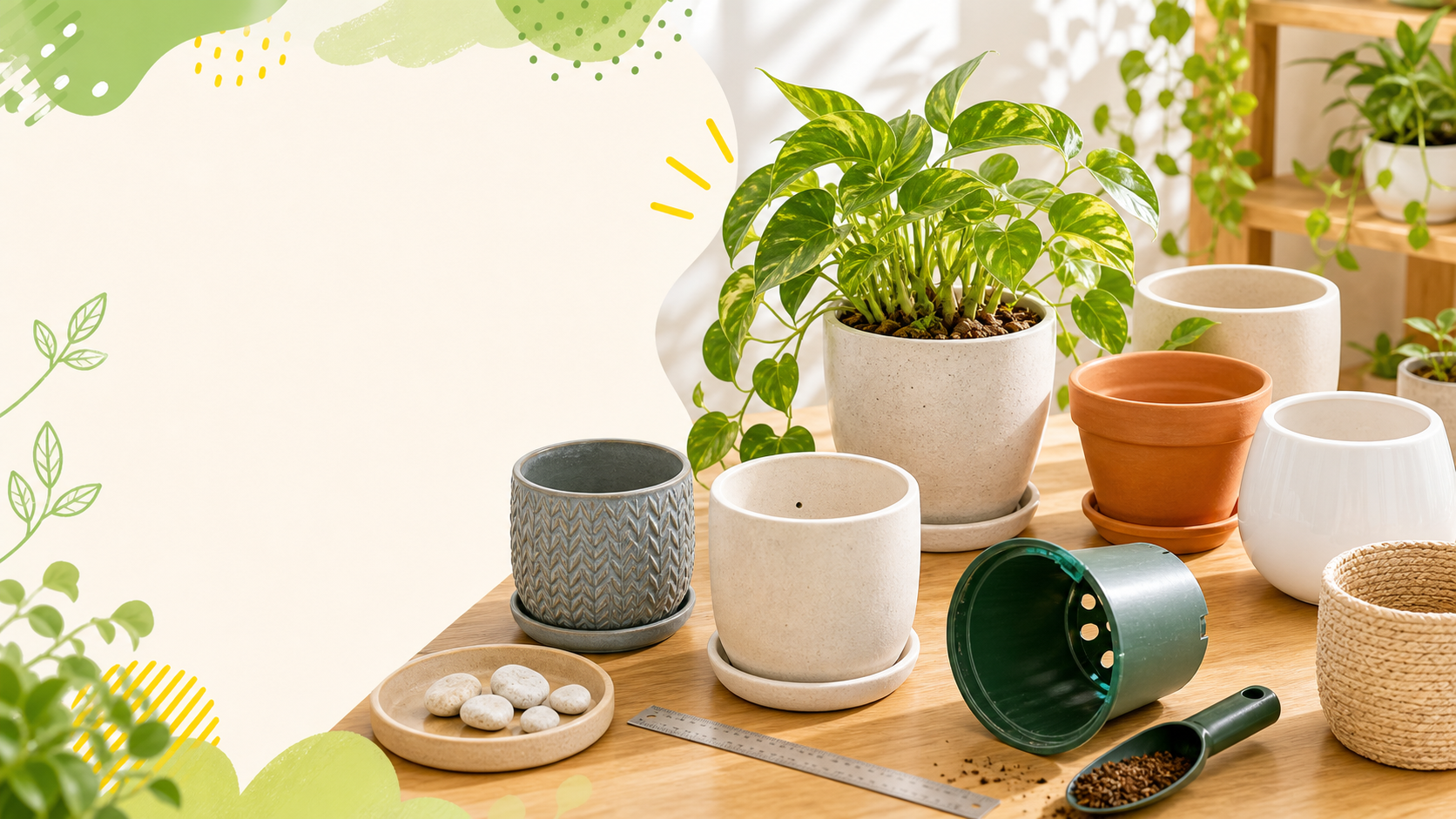 観葉植物の鉢の素材比較|プラスチック・陶器・テラコッタの選び方
