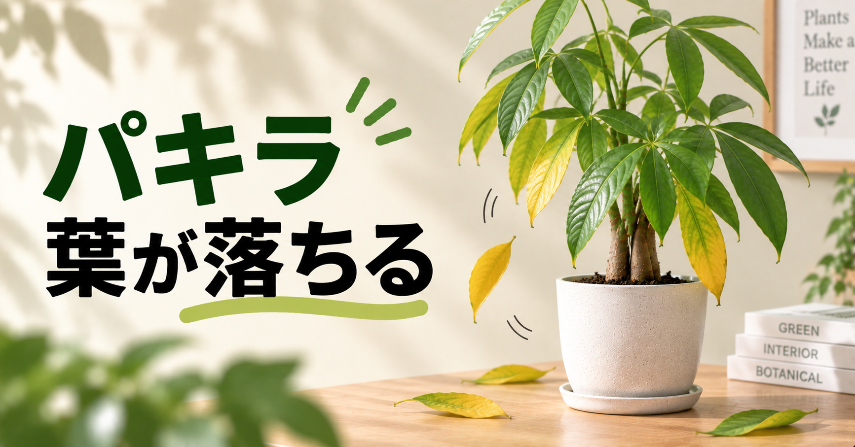 パキラの葉が落ちる原因は?症状別の見分け方と正しい対処法