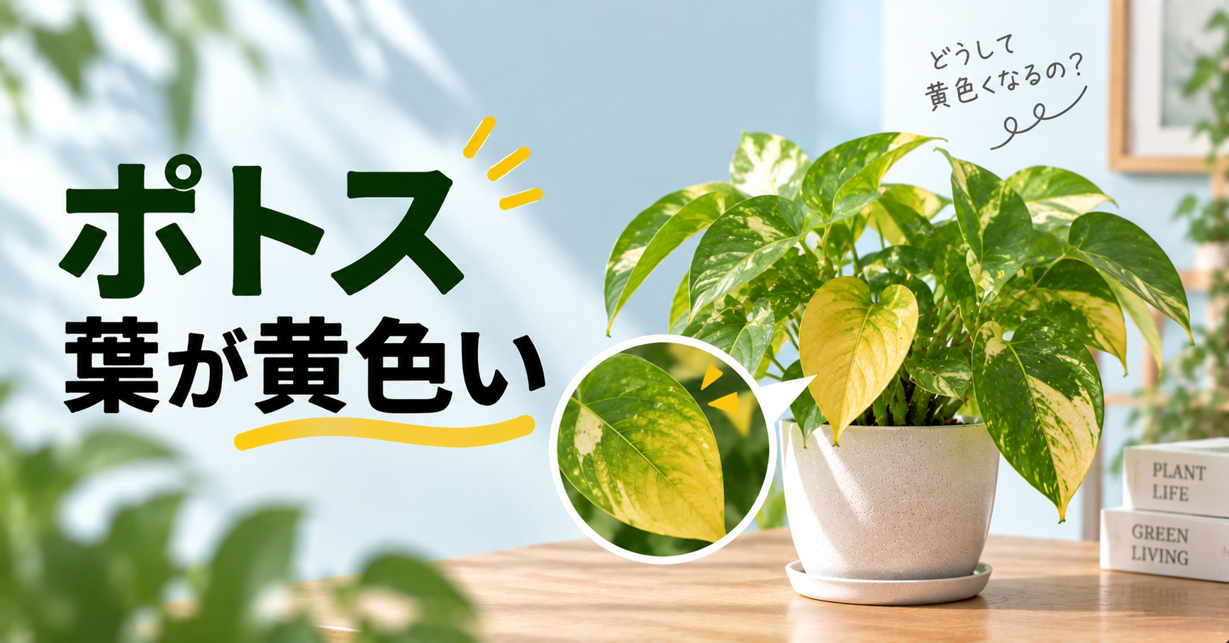 ポトスの葉が黄色い原因は?症状別の見分け方と復活方法を徹底解説
