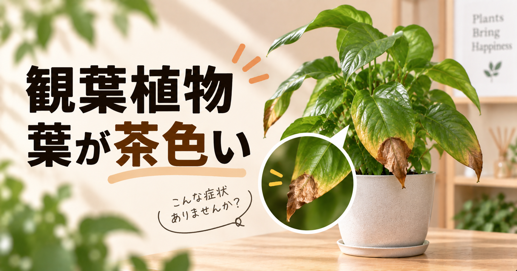 観葉植物の葉が茶色い原因は?症状別の見分け方と正しい対処法