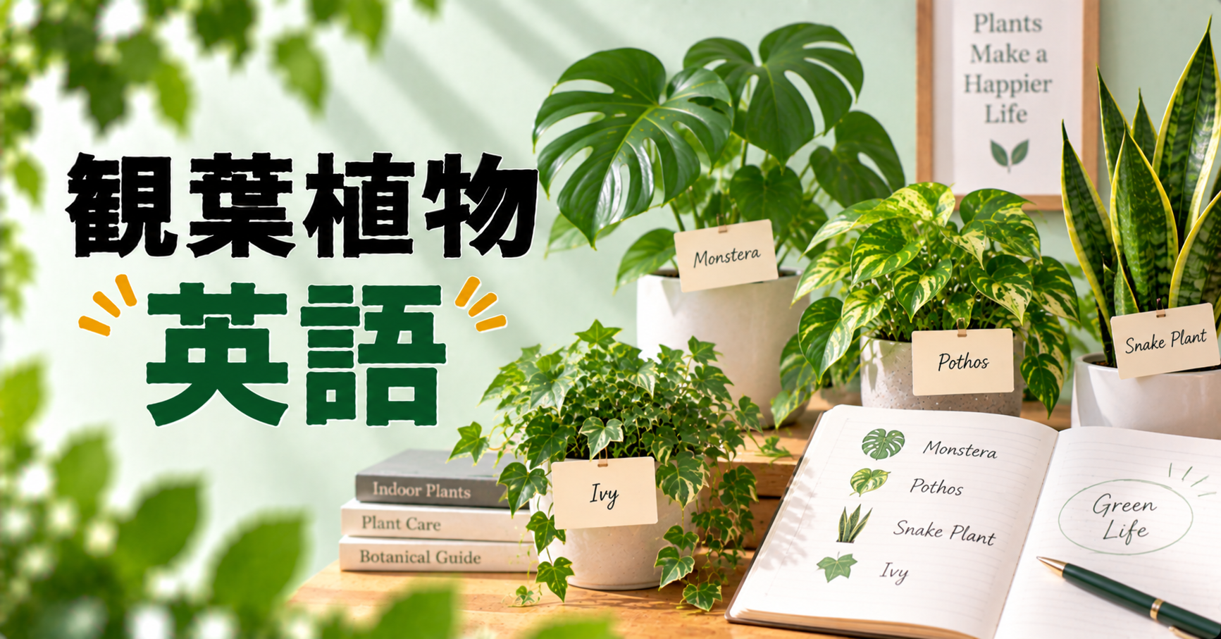 観葉植物は英語で何という？種類別の名前・育て方で使う英語表現を解説