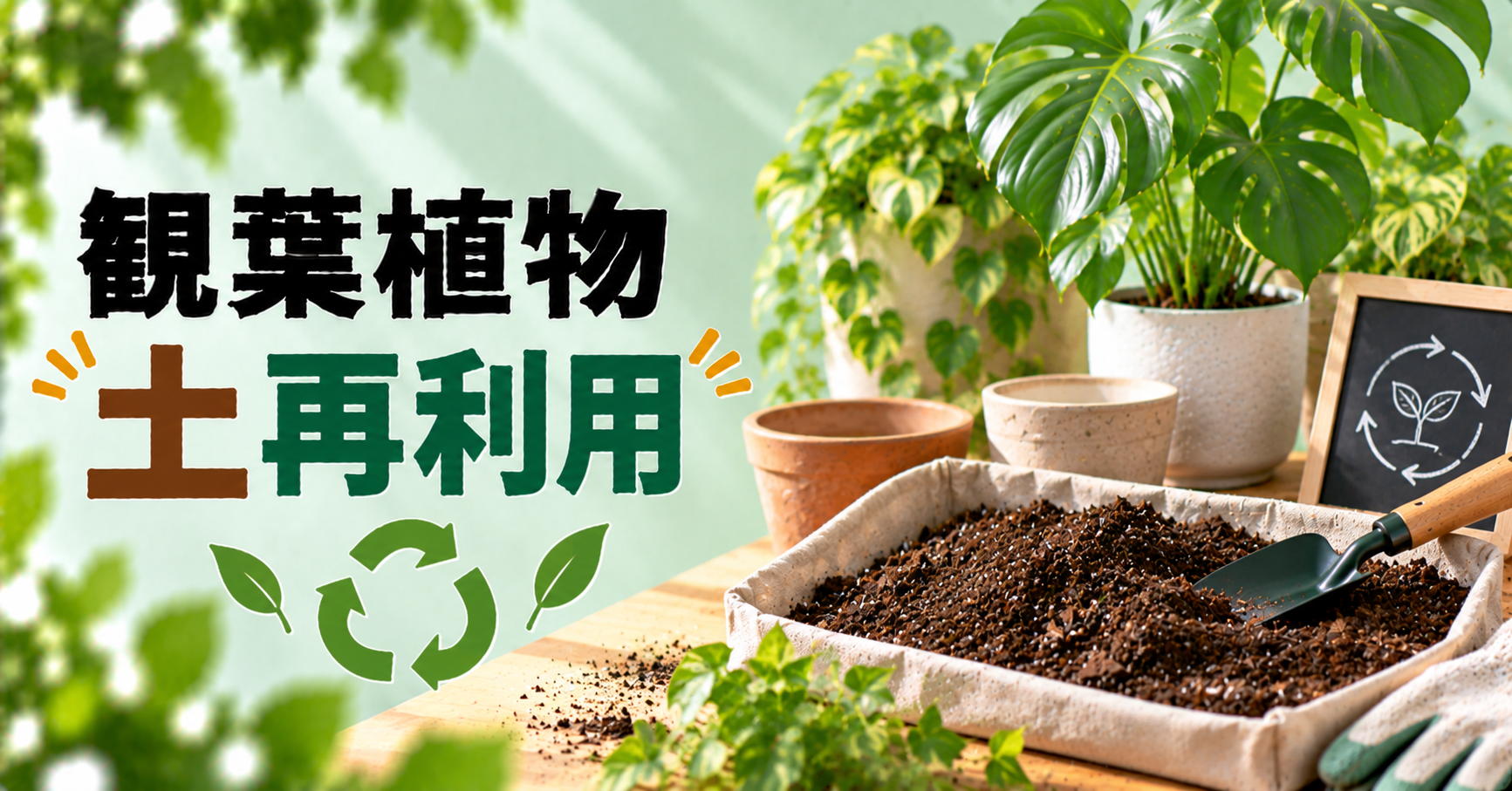 観葉植物の土は再利用できる？古い土の再生方法・注意点・使えないケースを解説