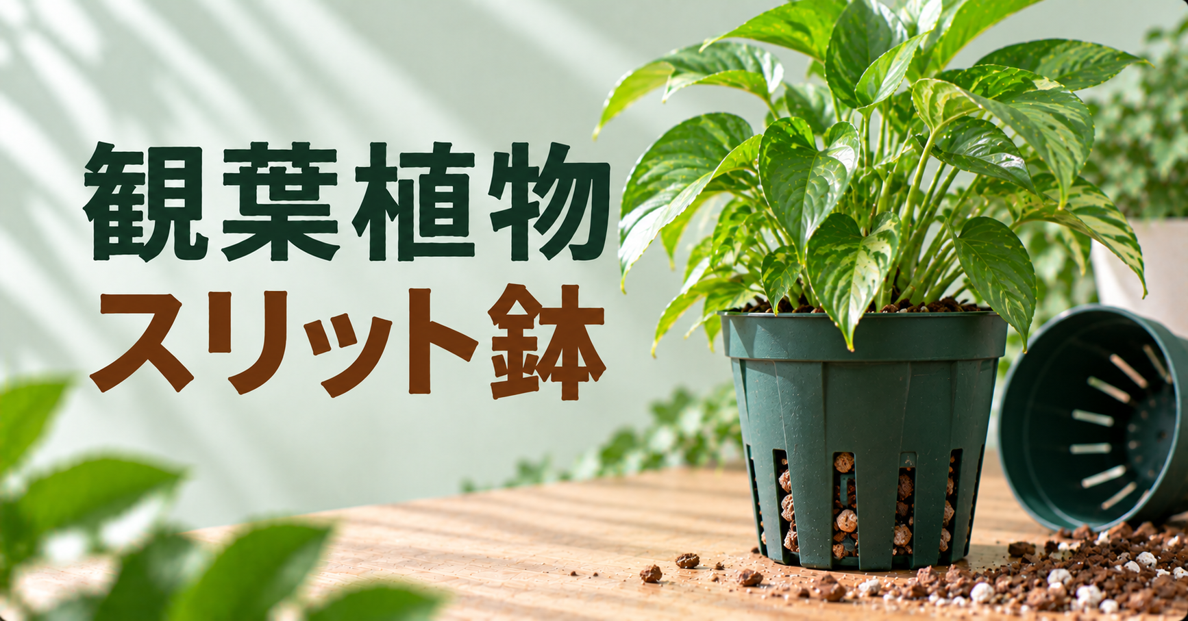 観葉植物にスリット鉢を使うメリットは?選び方・植え替え・育て方を解説