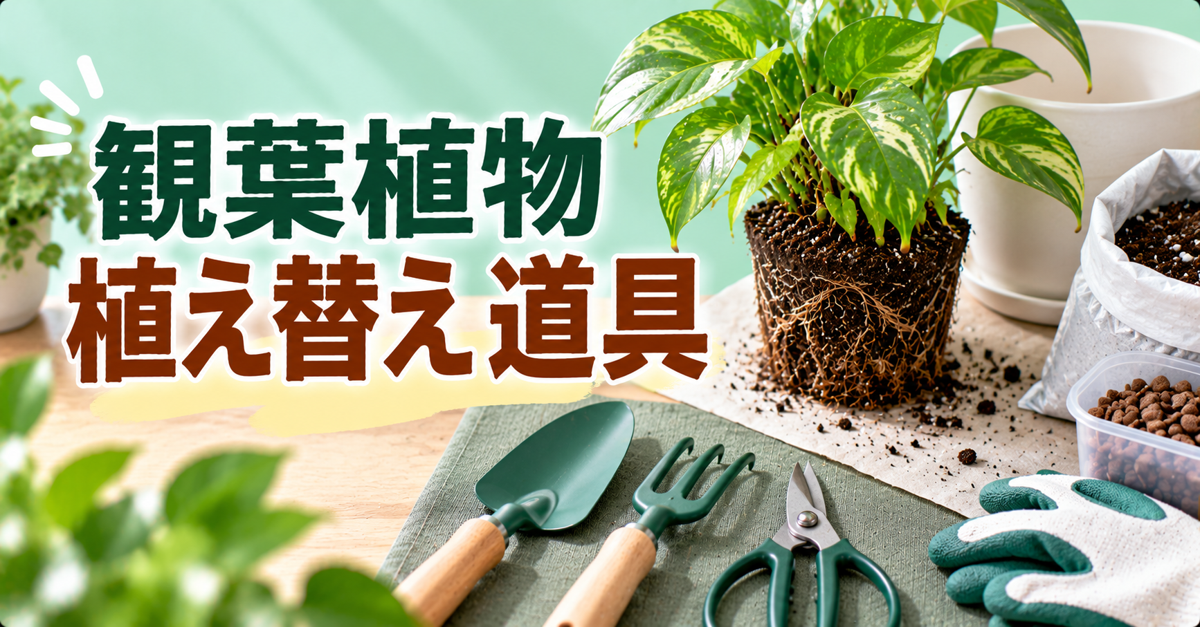 観葉植物の植え替えに必要な道具は？必需品・便利グッズ・代用品を徹底解説