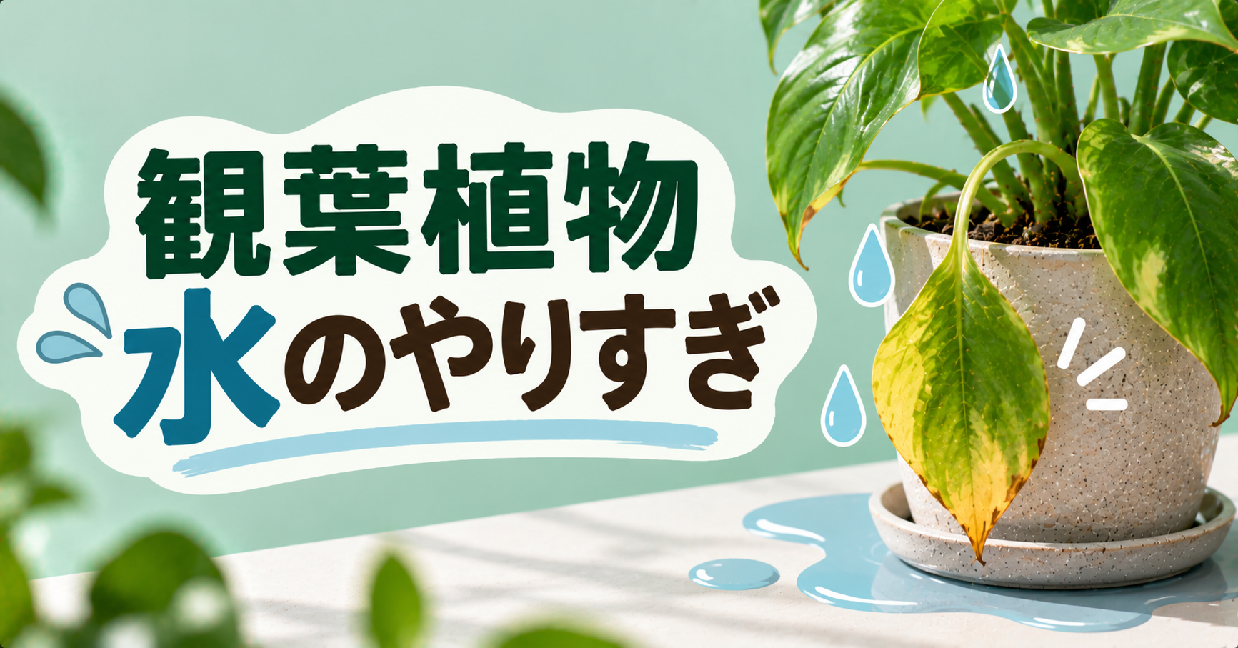 観葉植物に水をやりすぎたときの対処法｜症状の見分け方と根腐れを防ぐ方法